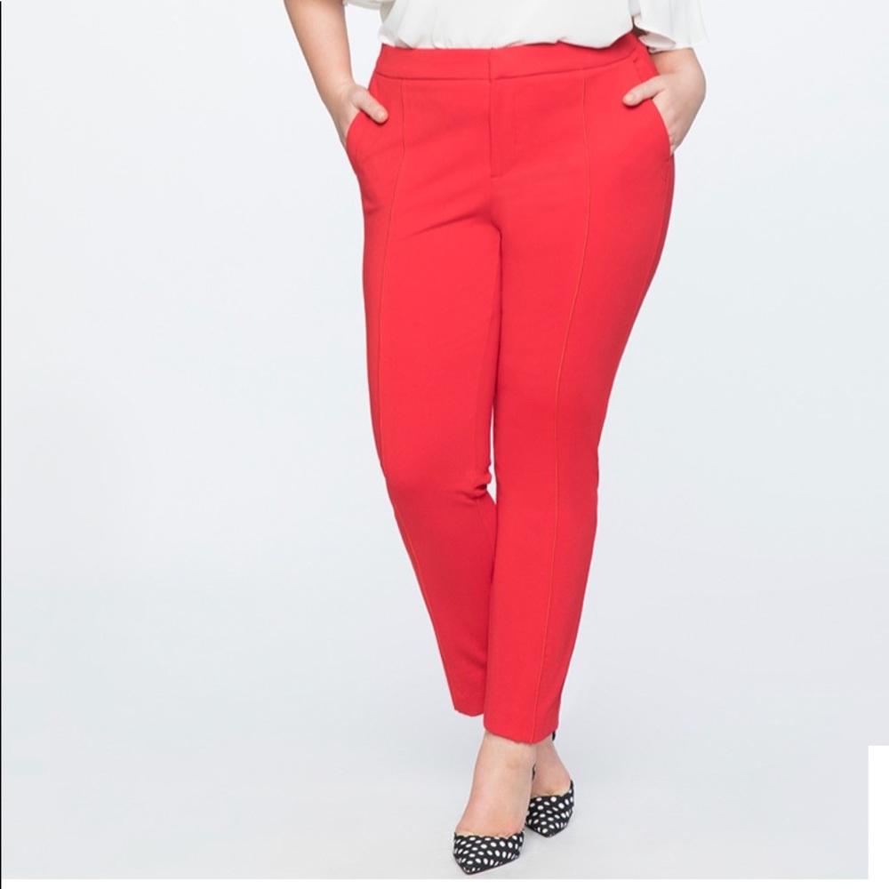 Red ankle work pants